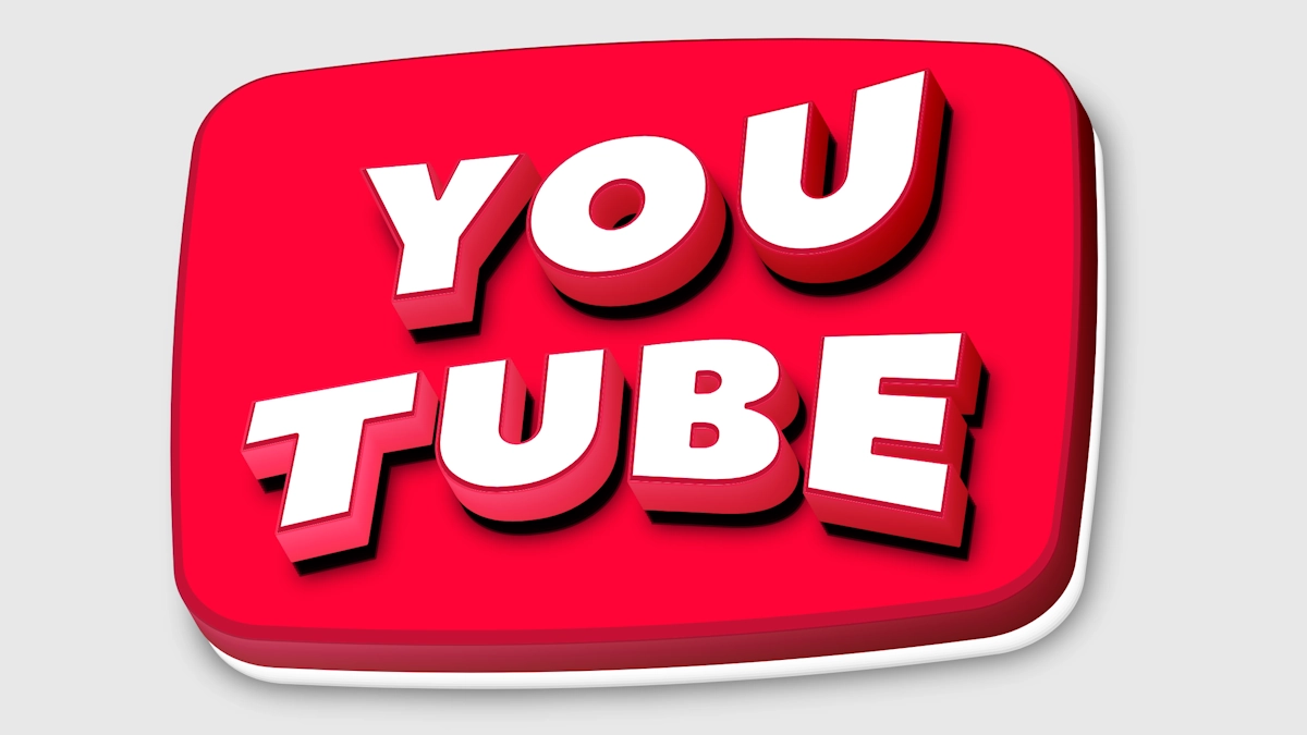 YouTube 빨간 버튼에서 3D 텍스트 생성하기