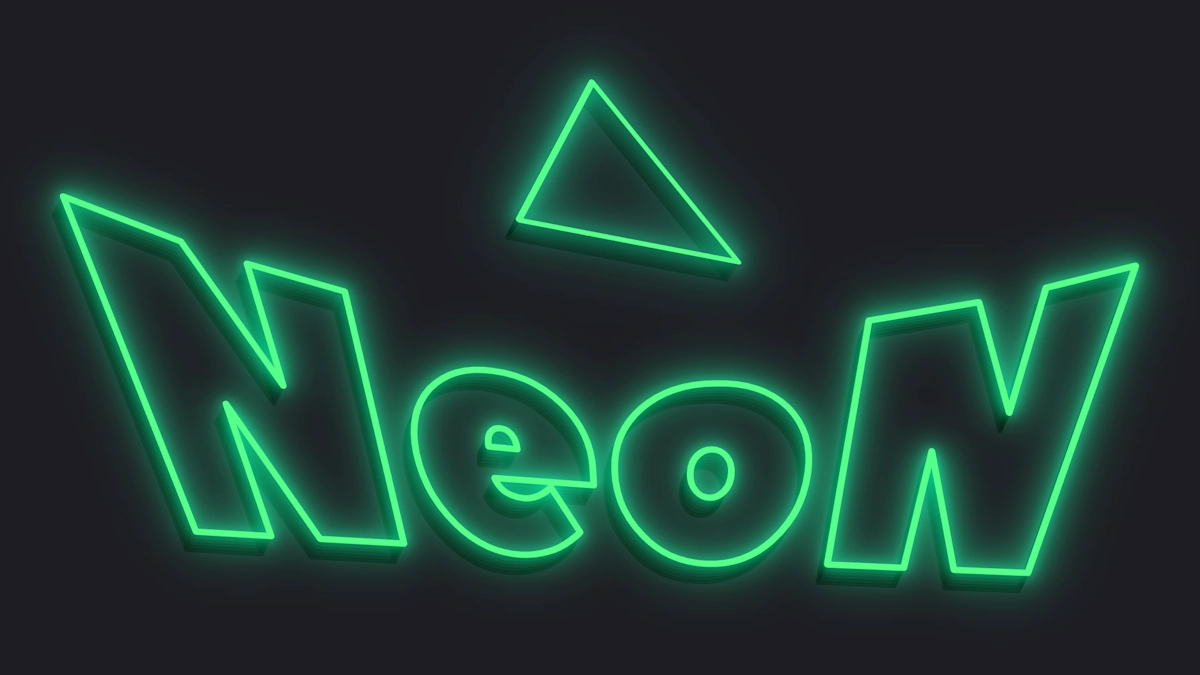 녹색 3D neon | 빛나는 테두리 텍스트